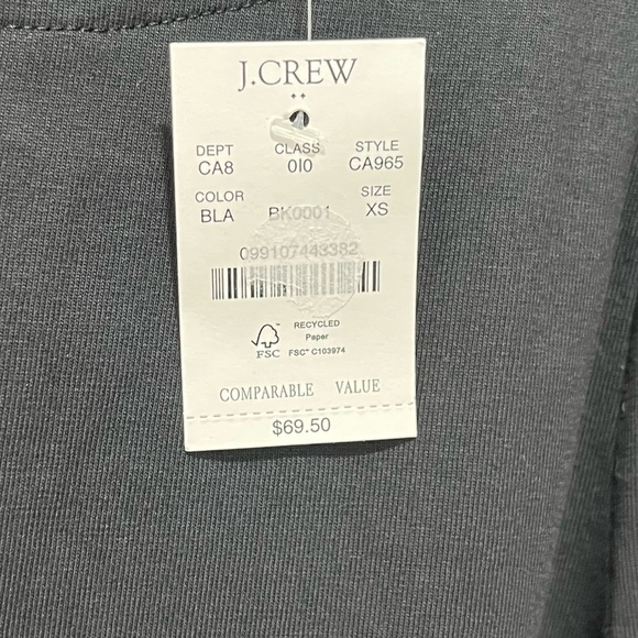 J Crew Puff-sleeve gold button-back top in black size XS NEW with Tags - Picture 9 of 9